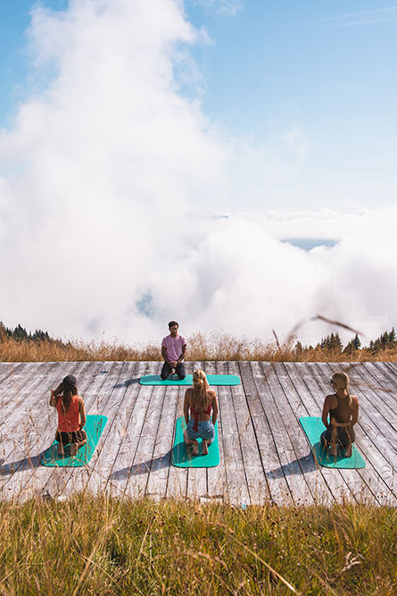 Yoga-Einheit in der Gegend Zell am See-Kaprun