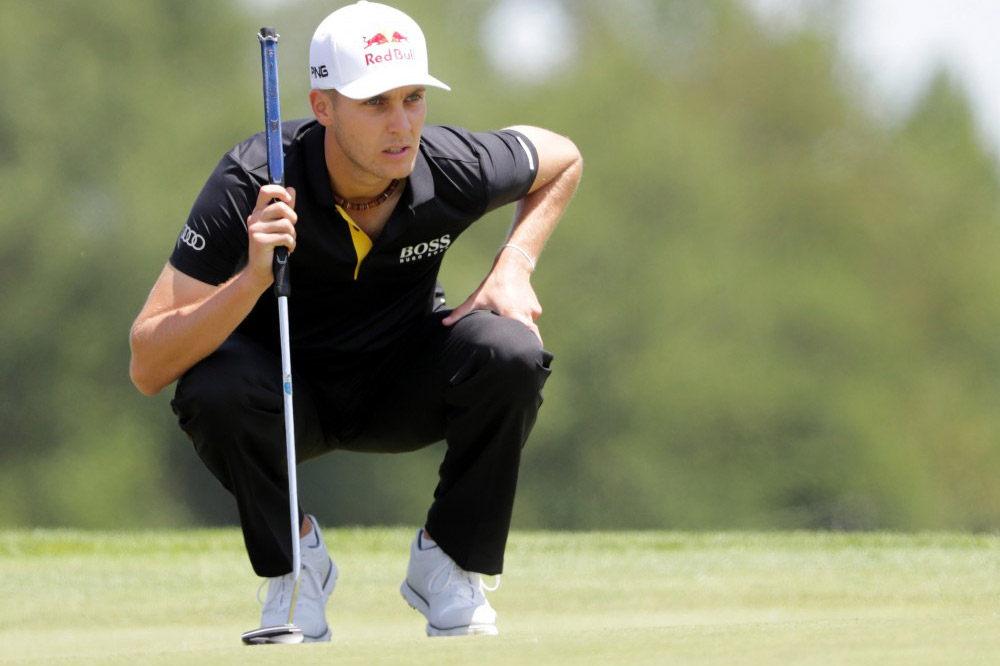 Golfer Matthias Schwab mit fokussiertem Blick
